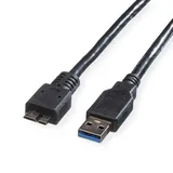 Roline USB 3.2 Gen 1 Kabel, A ST - Micro B ST, schwarz, 3 m
