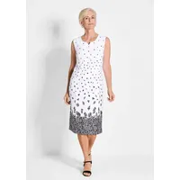 GOLDNER Etuikleid Midi Blumenprint Schwarz/Weiß 22