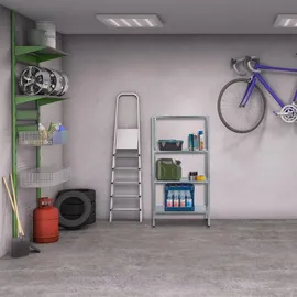 Relaxdays Metallregal verzinkt, HBT: 145x75,5x30 cm, 4 Böden, bis 160kg, zum Schrauben, Stahl, Lagerregal Keller, Silber, Metall, Kunststoff, 75.5x145x30 Freizeit, Heimwerken, Werkstatt