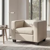 Mendler Lounge-Sessel Lille Kunstleder 0 x 0 x 0 cm Weiß mit Rollen