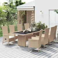 vidaXL Garten-Essgruppe 9-tlg. Beige