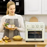 Homcom Minibackofen 20l 1400 W cremeweiß inkl. Backblech + Grillrost + Krümelblech + Frittierkorb