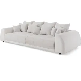 s-style möbel Bigsofa, Elementa Weiß, und Creme, Kunstleder/Strukturstoff
