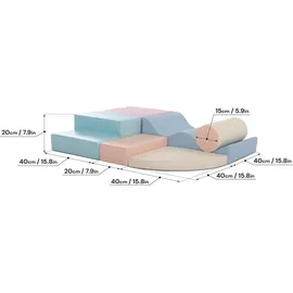 IGLU Soft Play Explorer Set Softbausteine Riesenbausteine Schaumstoffbausteine - (Helles Pastell)