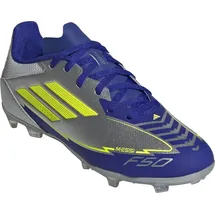 adidas F50 League MG/FG Kinder Silver Metallic/Solar Yellow/Lucid Blue 36