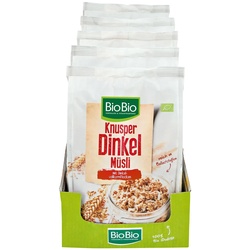 BioBio Knusper Dinkel Müsli 500 g, 5er Pack