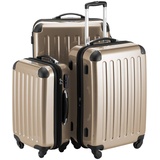 HAUPTSTADTKOFFER Alex - 3er Kofferset, Trolley-Set, Rollkoffer, Reisekoffer, (S, M & L), Champagner