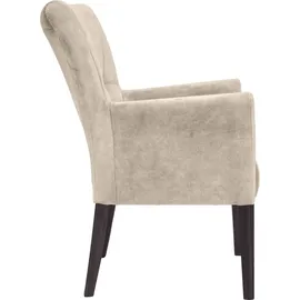 Home Affaire Armlehnstuhl »King« () Esszimmerstuhl mit Knopfheftung weiß