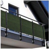 nyvi Balkon Sichtschutz Privafence - Balkonbespannung mit Metallösen - UV-fest, Wetterfest, 100% Blickdicht Größe:90x300 cm;Farbe:Grün RD12