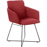 W.SCHILLIG Armlehnstuhl jakob, mit Drahtrohrgestell in Schwarz pulverbeschichtet rot