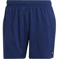 Adidas Solid CLX Short-Length Swim Shorts, Dark Blue/Black, M