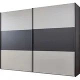 Wiemann Schwebetürenschrank Korfu 296,3 x 217 x 67 cm Grau/Schwarz