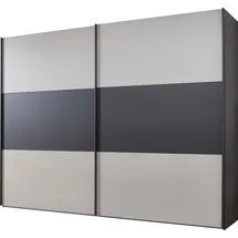 Wiemann Schwebetürenschrank Korfu 296,3 x 217 x 67 cm Grau/Schwarz
