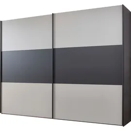 Wiemann Schwebetürenschrank Korfu 296,3 x 217 x 67 cm Grau/Schwarz