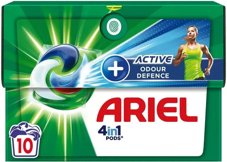Ariel 4in1 PODS Waschmittel Kapseln + Aktiver Geruchsschutz 10 Waschladungen Aktives Deodorant