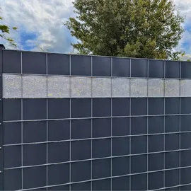 zaunzu® Sichtschutzstreifen 50 m x 19 cm grün Metall
