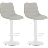 CLP 2er Set Barhocker Lex Stoff I Höhenverstellbare Thekenhocker Mit Stoffbezug I Drehbare Tresenstühle Mit Metallgestell