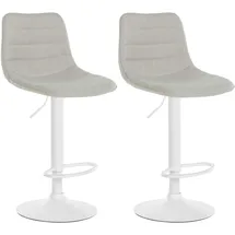 CLP 2er Set Barhocker Lex Stoff I Höhenverstellbare Thekenhocker Mit Stoffbezug I Drehbare Tresenstühle Mit Metallgestell