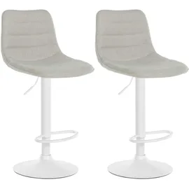 CLP 2er Set Barhocker Lex Stoff I Höhenverstellbare Thekenhocker Mit Stoffbezug I Drehbare Tresenstühle Mit Metallgestell