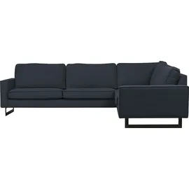 Home Affaire Ecksofa HOME AFFAIRE "Pinto, XXL, 250/290 cm, langer Schenkel, Ottomane", blau (rauchblau), B:290cm H:85cm T:250cm, Luxus-Microfaser in Lederoptik(100% Polyester);Cord (92% Polyester, 8% Polyamide), Sofas, Ecksofa, Cord, Chenille, Lederoptik, mit Keder,