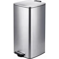 Relaxdays Mülleimer 60 l Schwarz/Silber