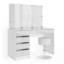 Vicco Schminktisch, Sherry, Weiß, 120 cm