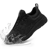 LARNMERN Kochschuhe Herren rutschfeste Küchen Arbeitsschuhe Wasserfeste Koch Schuhe Männer Laufsohle Non-Slip OHNE-Stahlkappe,Schwarz,44 - 44 EU