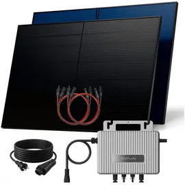 sunniva Balkonkraftwerk Full Black Bifazial 1000/800 W inkl. 2 x 500 W N-Typ Glas-Glas Bifacial Module