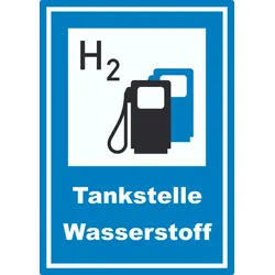 Wasserstofftankstelle Aufkleber A3 (297x420mm)