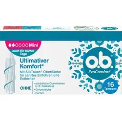 o.b. Tampons ProComfort Mini Größe mini für leichte Periode, 16 St.