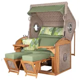 dekoVries GmbH Strandkorb deVries PURE® Sailor XL - PE white kubu - Dessin 242 - inkl. Schutzhülle