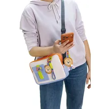 NICI Schultertasche Löwe mit längenverstellbarem Tragegurt 18x26x4cm - beige - Trendige Umhängetasche mit Anhänger, süße Crossbody-Bag für Alltag, Reisen & Freizeit | 62758