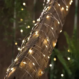 MARELIDA LED-Lichterkette Draht 9,9 m warmweiß Silber