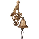 Relaxdays Gusseisen, Türglocke mit Hund, - gold