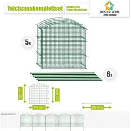 HC Garten & Freizeit 11tlg. Teichzaun Oberbogen, ca. 390 x 78,5 cm - Dunkelgrün