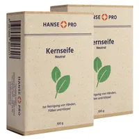 HANSE PRO Kernseife – Naturseife auf Pflanzenölbasis, vegane & palmölfreie Seife ohne Zusatzstoffe, erfrischend & hautschonend für empfindliche Haut - einzeln im Karton verpackt (2, Natur)