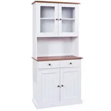 VCM ebuy24 Buffet, Weiß, 90x191x45 cm, Küchen, Küchenmöbel, Buffetschränke