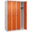 Californian Products CP Spind »Classic PLUS Korpus lichtgrau« 4x1 Fächer orange, 120x185x50 cm