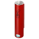 Proregal Robuster Sicherheitsascher verschließbar Keine lange Rauchbelästigung 0,6 Liter, HxBxT 30 x 10 x 10 cm Verzinkter Stahl Rot