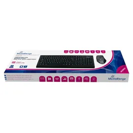 MediaRange Tastatur-Set & optis. 5 Tasten Funk-Maus (FR) sw