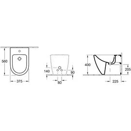 Villeroy & Boch Subway 2.0 Bidet bodenstehend weiß C-plus
