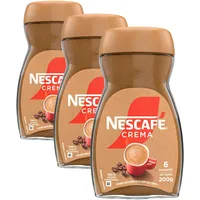 NESCAFE NESCAFÉ CLASSIC Crema, löslicher Bohnenkaffee aus mitteldunkel gerösteten Kaffeebohnen, kräftiger Instant-Kaffee mit samtiger Crema, koffeinhaltig, 3er Pack, 200g