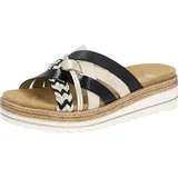REMONTE Damen D0Q50 Sandale, schwarz-Weiss-Gold/Gold/Muschel/Black/schwarz / Schwarz - 41