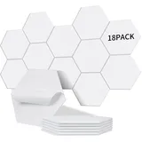 Sonuvia 18 Stück Hexagon Akustikplatten selbstklebend, Schallschutz & Schalldämmung für Wände & Türen – 230kg/m3, NRC 0.95, 100% Polyester, Ideal für Schallschutz Wand, Porzellan weiß