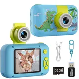 arnssien Kinderkamera Spielzeug für 3 4 5 6 7 8 9 10 11 12 Jahre alte Mädchen/Jungen, Digitalkamera Kinder, Weihnachten Geburtstagsgeschenke für Kinder, Video-Selfie-Kamera Kinder mit 32GB TF-Karte
