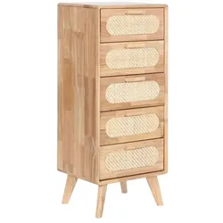 Schubladenschrank Home ESPRIT natürlich Metall Kautschukholz 40 x 30 x 78 cm