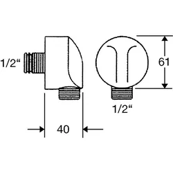 Wandanschlussbogen Fixfit E (Ausführung: Wandanschlussbogen Fixfit E DN 15 1/2'')