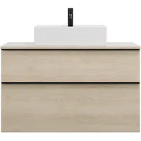 Burgbad Eqio Konsolenplatte, Ausschnitt mittig, 2 Schubladen, Breite 1000mm,