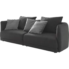 Designwerk Big-Sofa Polyester 3-Sitzer Schwarz