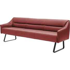 Musterring Essbank MUSTERRING "JustB SP500", rot (rot orange), B:232cm H:86cm T:70cm, Sitzbänke, Essbank, Metallkufe schwarz, verschiedene Farben, Breite 220 oder 250 cm